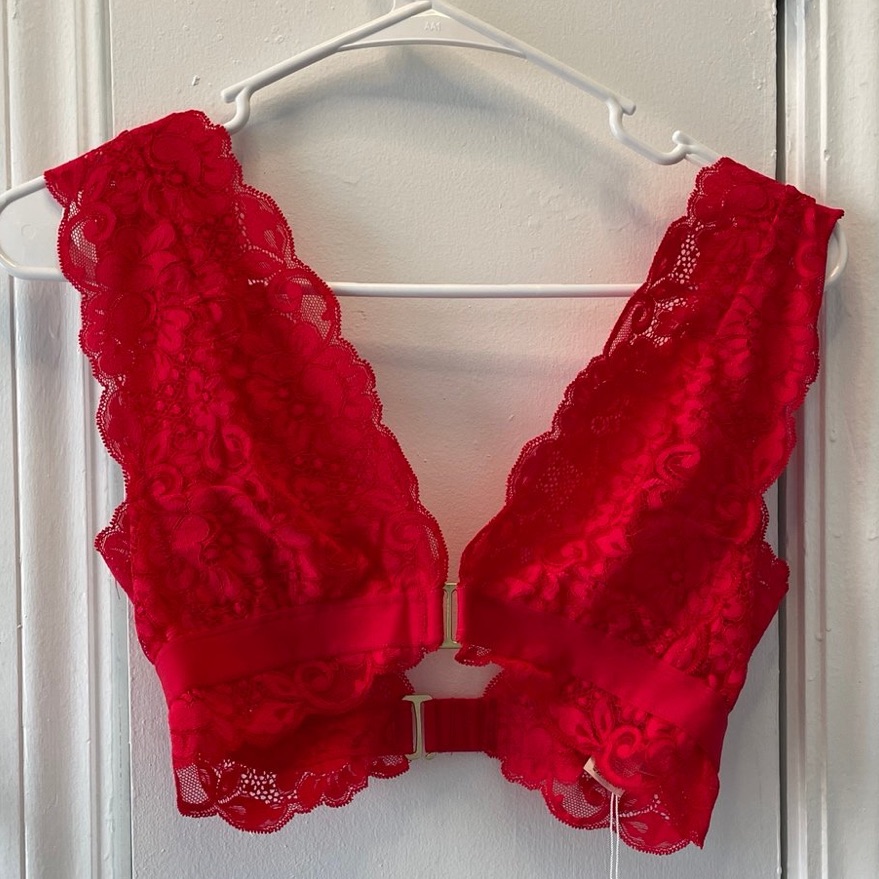 Free People Red Lace Bra